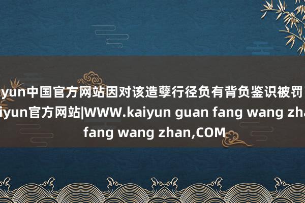 kaiyun中国官方网站因对该造孽行径负有背负鉴识被罚了8万