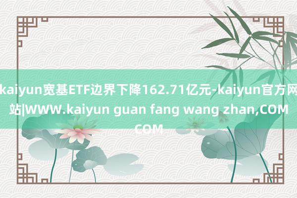 kaiyun宽基ETF边界下降162.71亿元-kaiyun